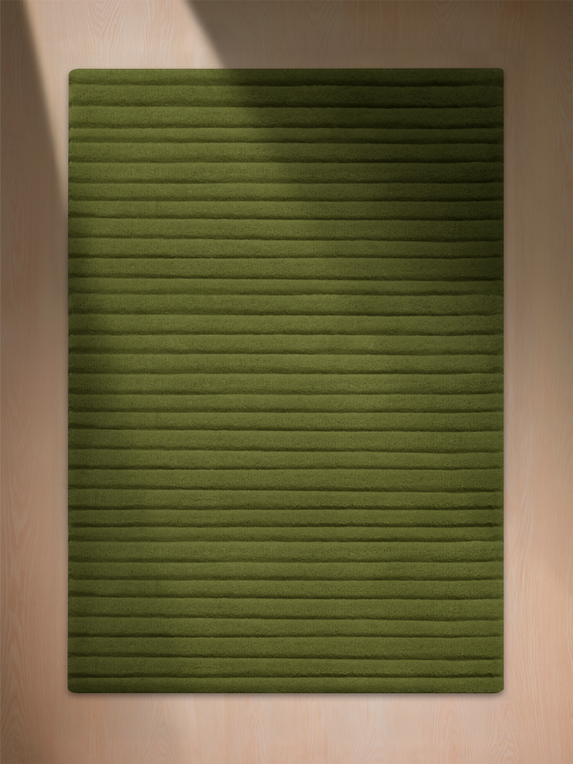Cyrus Wool Hand-tufted Striped Rug - Olive Green