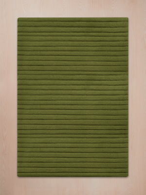 Cyrus Wool Hand-tufted Striped Rug - Olive Green