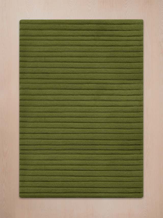 Cyrus Wool Hand-tufted Striped Rug - Olive Green