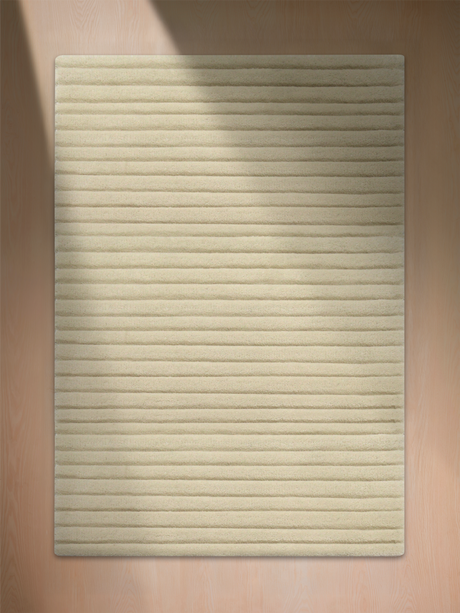 Cyrus Wool Hand-tufted Striped Rug - Ivory