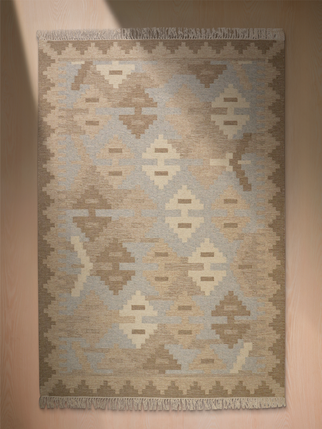 Daven Hand-Woven Wool Kilim Rug - Sand