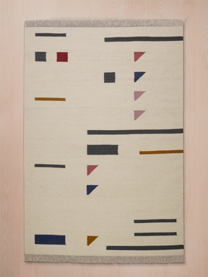 Carell Hand-Woven Wool Kilim Rug - Off White
