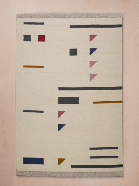 Carell Hand-Woven Wool Kilim Rug - Off White
