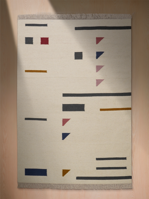 Carell Hand-Woven Wool Kilim Rug - Off White