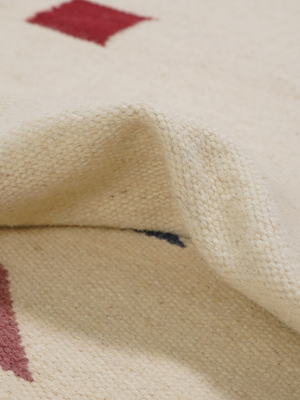 Carell Hand-Woven Wool Kilim Rug - Off White