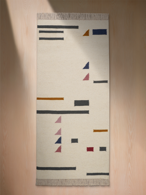 Carell Hand-Woven Wool Kilim Rug - Off White