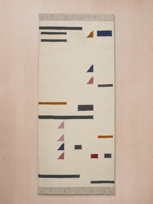 Carell Hand-Woven Wool Kilim Rug - Off White