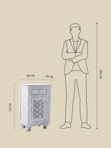 Grace Carved Wooden Bedside Table - Large