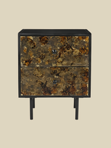 Nova Two-Drawer Iron Bedside Table