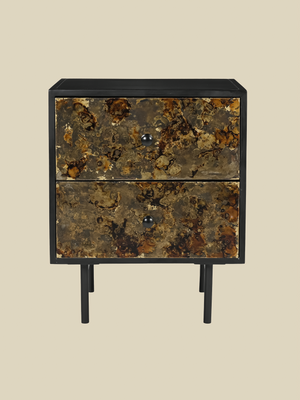 Nova Two-Drawer Iron Bedside Table