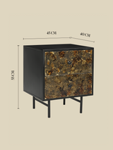 Nova Two-Drawer Iron Bedside Table