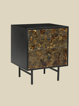 Nova Two-Drawer Iron Bedside Table