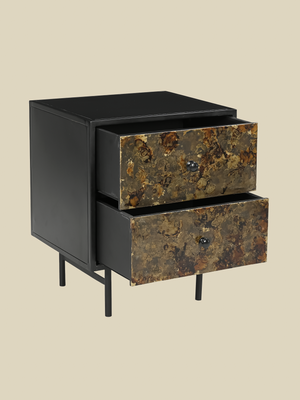 Nova Two-Drawer Iron Bedside Table