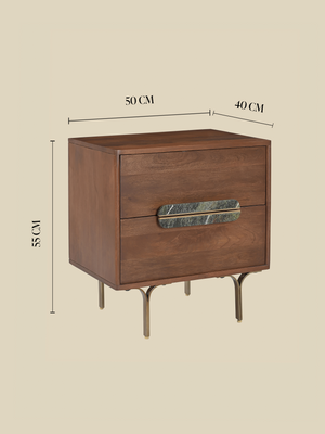 Menlo Two Drawer Wooden Bedside Table
