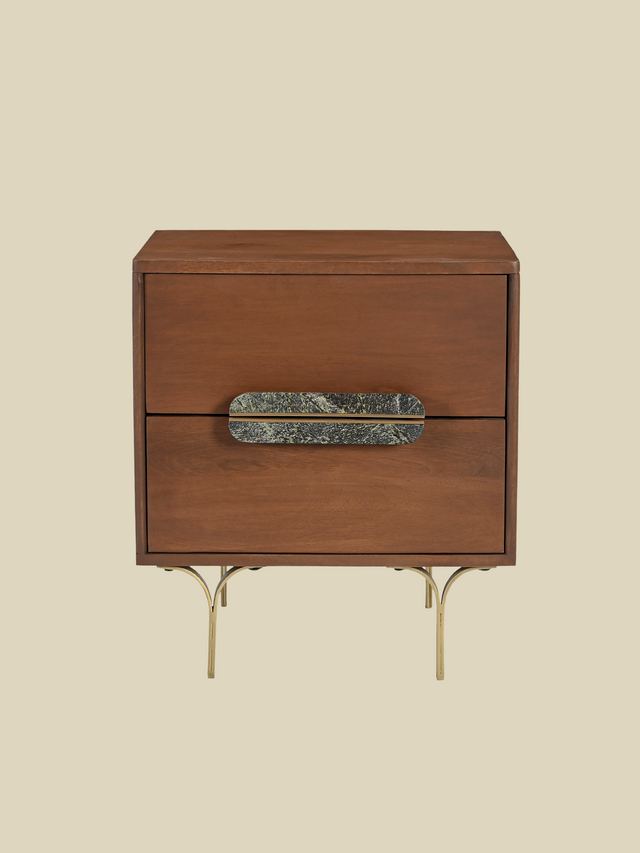 Menlo Two Drawer Wooden Bedside Table