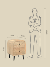 Cayman Two Drawer Wooden Bedside Table