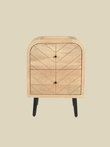 Cayman Two Drawer Wooden Bedside Table