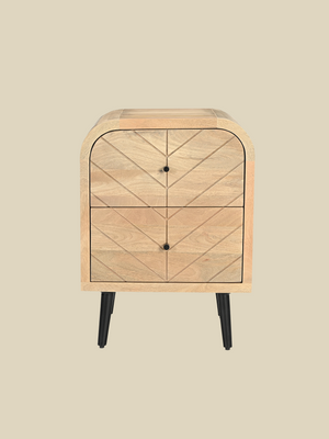 Cayman Two Drawer Wooden Bedside Table