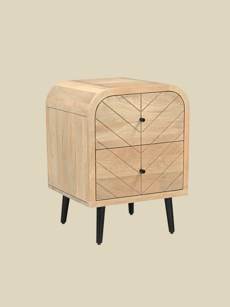 Cayman Two Drawer Bedside Table