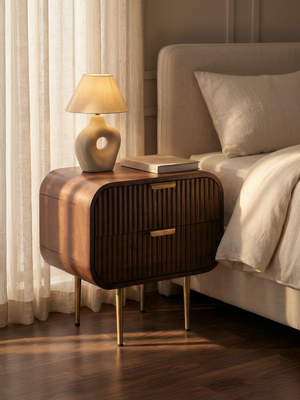 Kevin Two Drawer Bedside Table