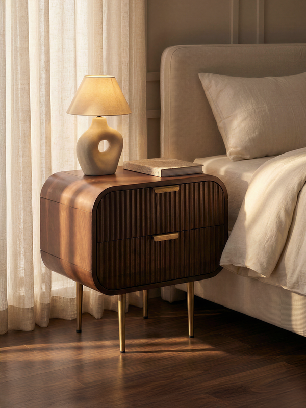 Kevin Two Drawer Bedside Table