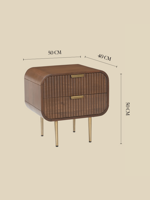Kevin Two Drawer Bedside Table