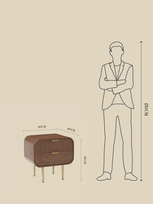 Kevin Two Drawer Bedside Table