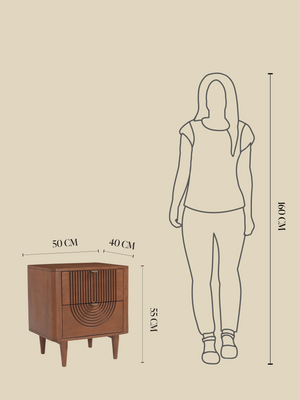 Ariso Mango Wood Bedside Table