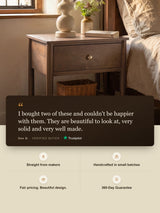 Diane Mango Wood Bedside Table - Walnut