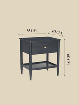 Diane Mango Wood Bedside Table - Blue