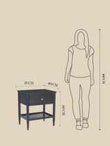 Diane Mango Wood Bedside Table - Blue