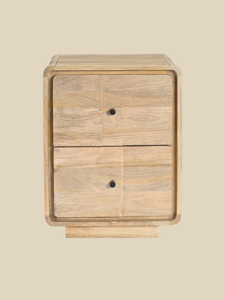Luce Mango Wood Two Drawer Bedside Table