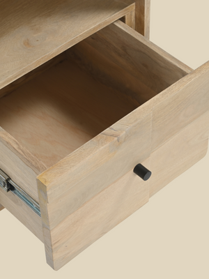 Luce Mango Wood One Drawer Bedside Table