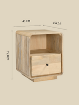 Luce Mango Wood One Drawer Bedside Table