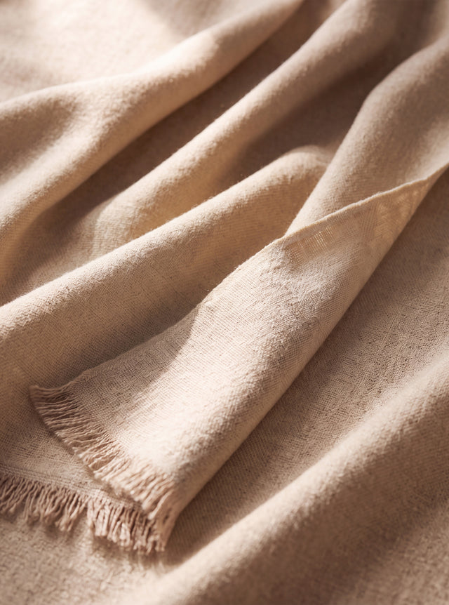 Sri Cashmere Wool Scarf - Cream