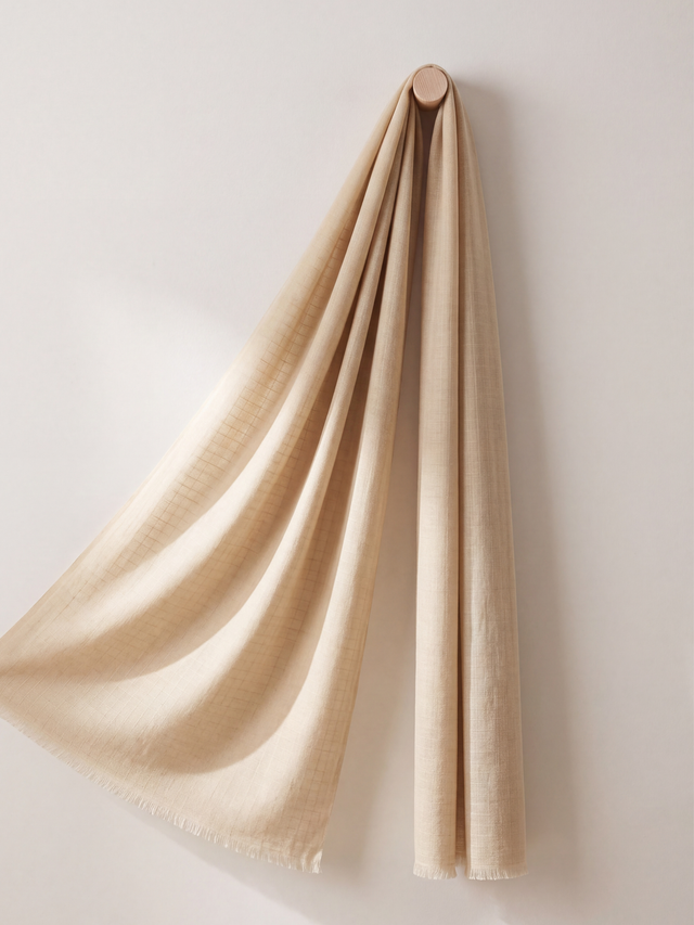 Sri Cashmere Wool Scarf - Cream