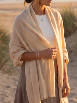 Chaukor Cashmere Wool Scarf - Oat