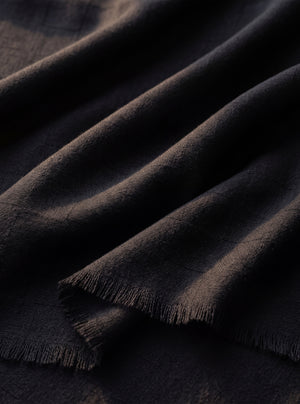 Chaukor Cashmere Wool Scarf - Black