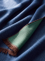 Dohar Reversible Merino Wool Scarf - Blue & Green