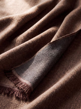 Dohar Reversible Merino Wool Scarf - Brown & Grey