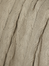 Cason Beige Cotton Knitted Throw