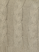 Cason Beige Cotton Knitted Throw
