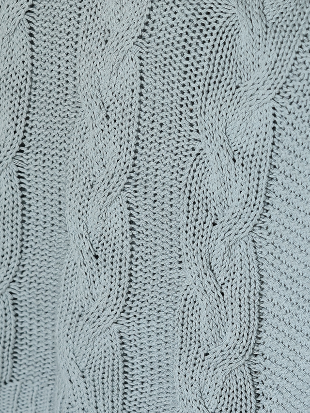 Cason Blue Cotton Knitted Throw