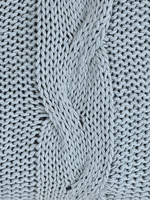 Cason Blue Cotton Knitted Throw