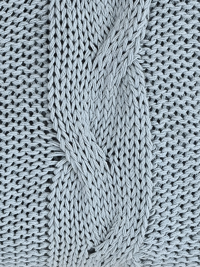 Cason Blue Cotton Knitted Throw