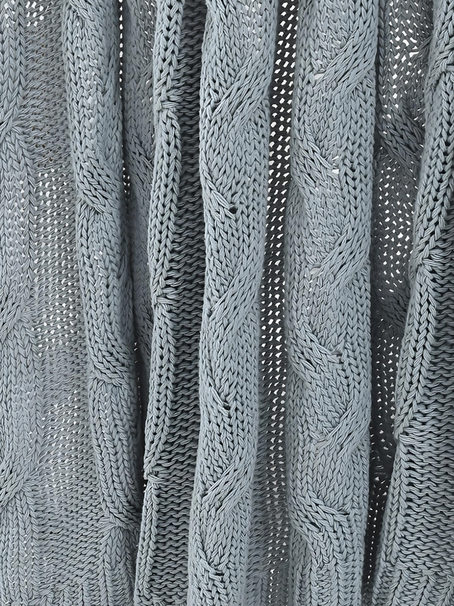 Cason Blue Cotton Knitted Throw