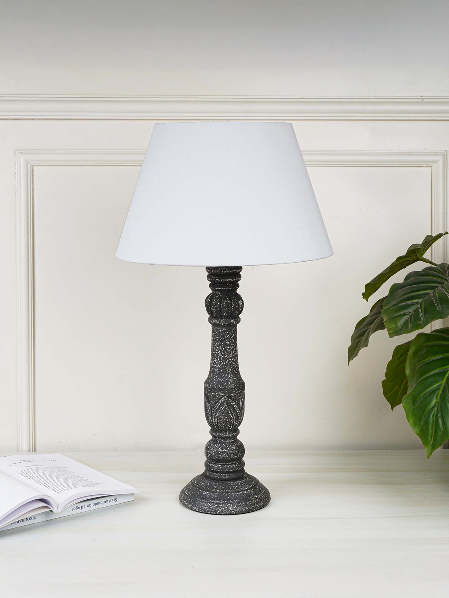 Fleur Black Wooden Table Lamp