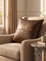 Cru Leather Cushion - Brown