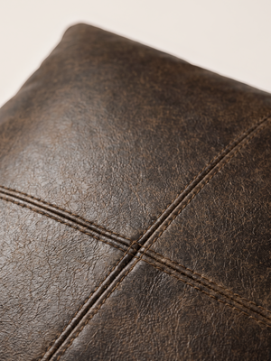 Cru Leather Cushion - Brown