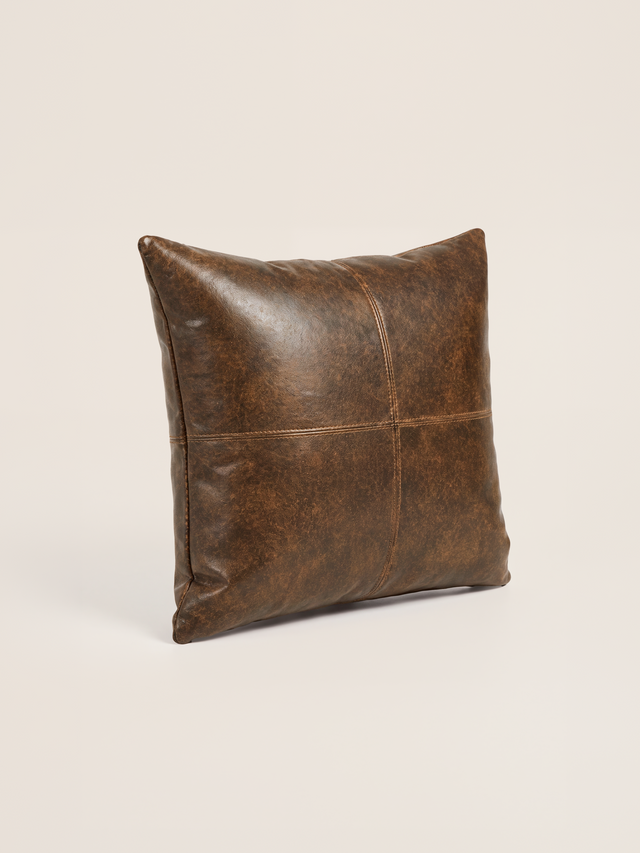 Cru Leather Cushion - Brown